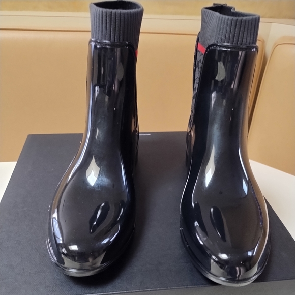 Black and Gray Patterned Ankle Boots - Picture 2 of 9